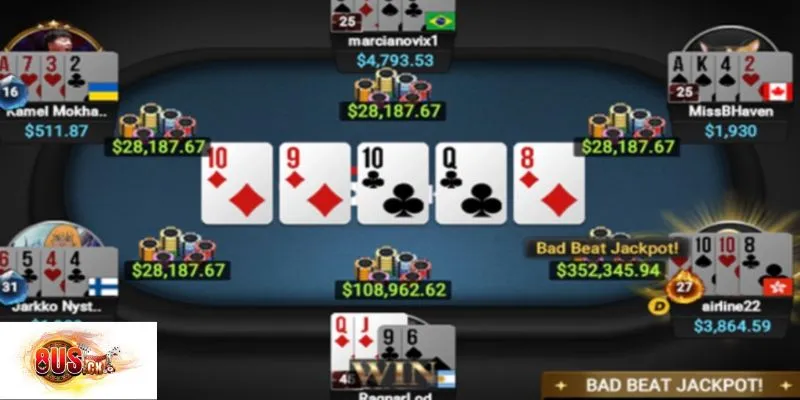Sảnh game bài hiện đại tại 8US quy tụ đủ thể loại đánh bài